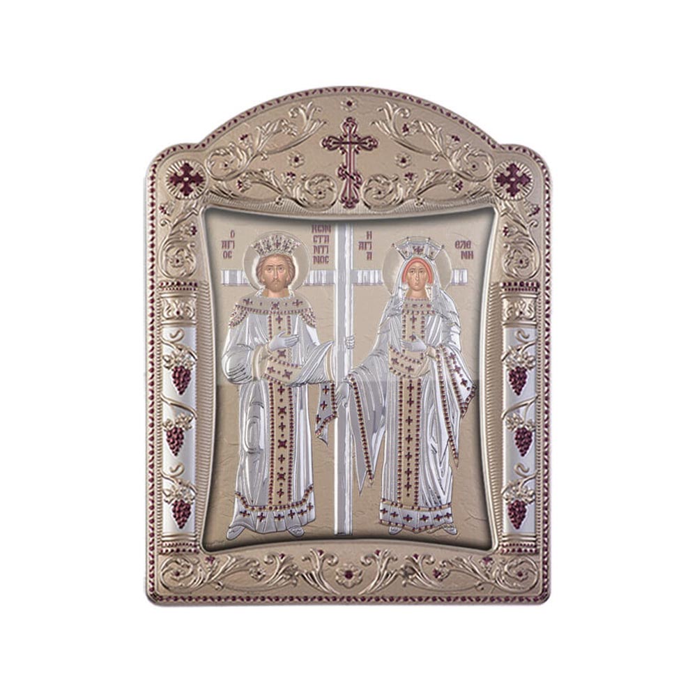 Saint Constantinos and Helen with Classic Frame and Glass