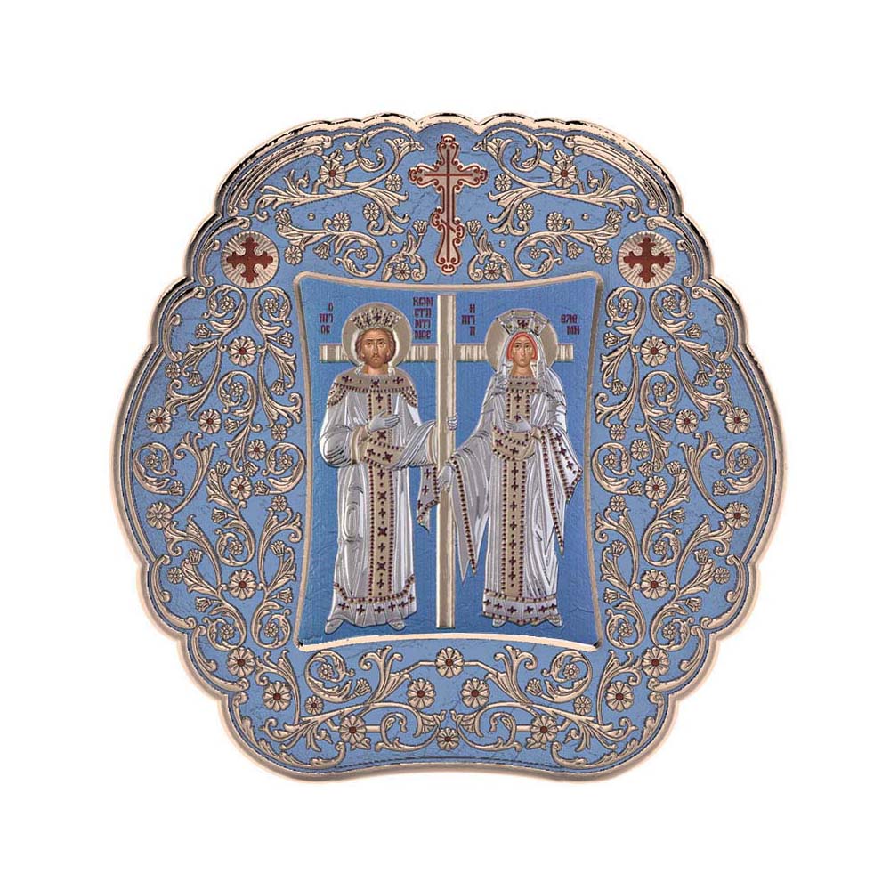 Αγιος Κωνσταντίνος και Αγία Ελένη με Κλασικό Στρογγυλό Στεφάνι