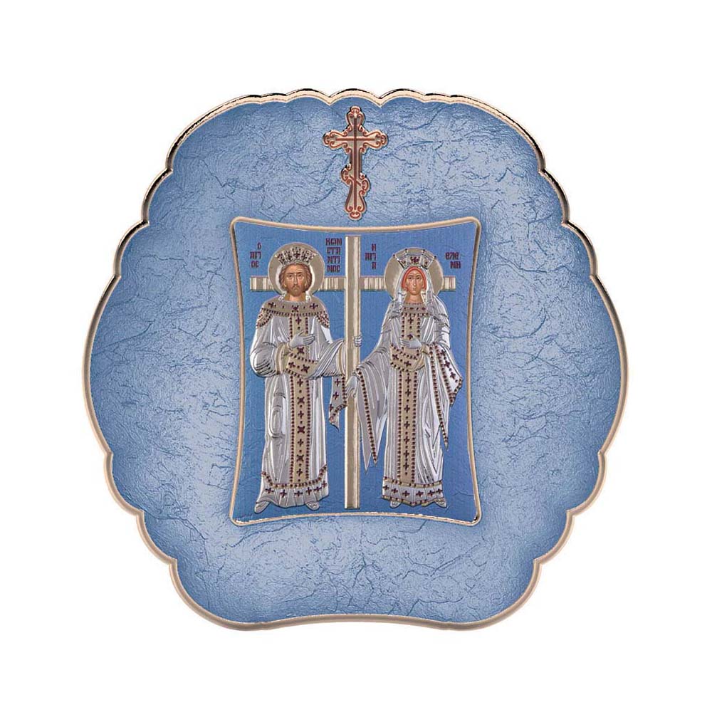 Αγιος Κωνσταντίνος και Αγία Ελένη με Μοντέρνο Στρογγυλό Στεφάνι