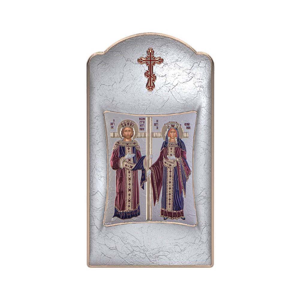 Αγιος Κωνσταντίνος και Αγία Ελένη με Μοντέρνο Μακρόστενο Στεφάνι