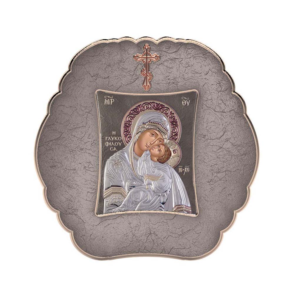 Virgin Mary Sweet Kiss with Modern Round Frame