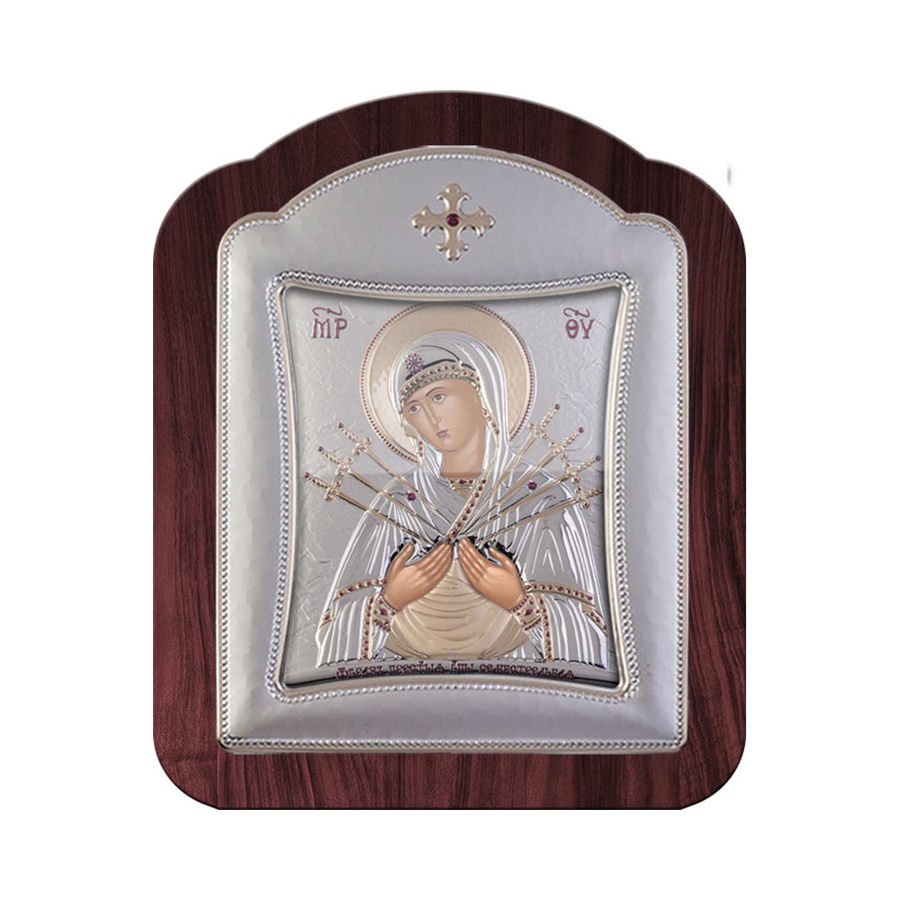 Virgin Mary with Seven with Modern Frame and Glass