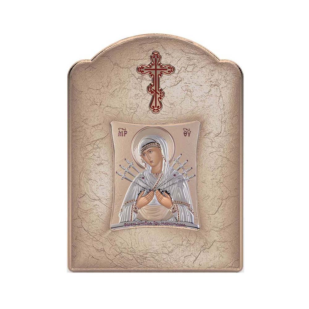 Virgin Mary with Seven with Modern Wide Frame