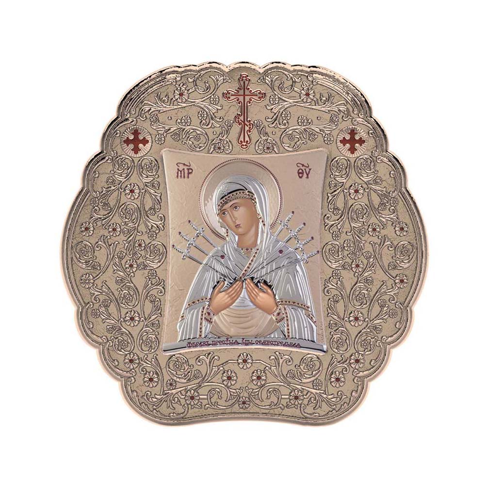 Virgin Mary with Seven with Classic Round Frame
