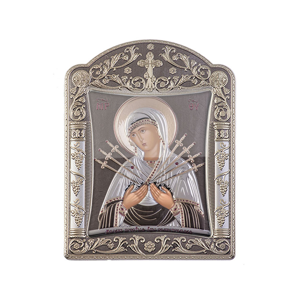 Virgin Mary with Seven with Classic Frame and Glass