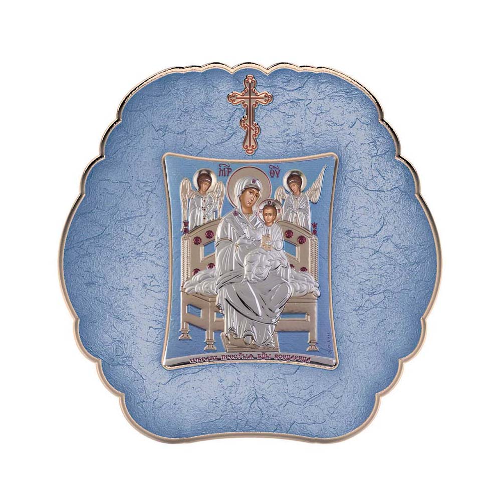 Virgin Mary Pantanasa with Modern Round Frame
