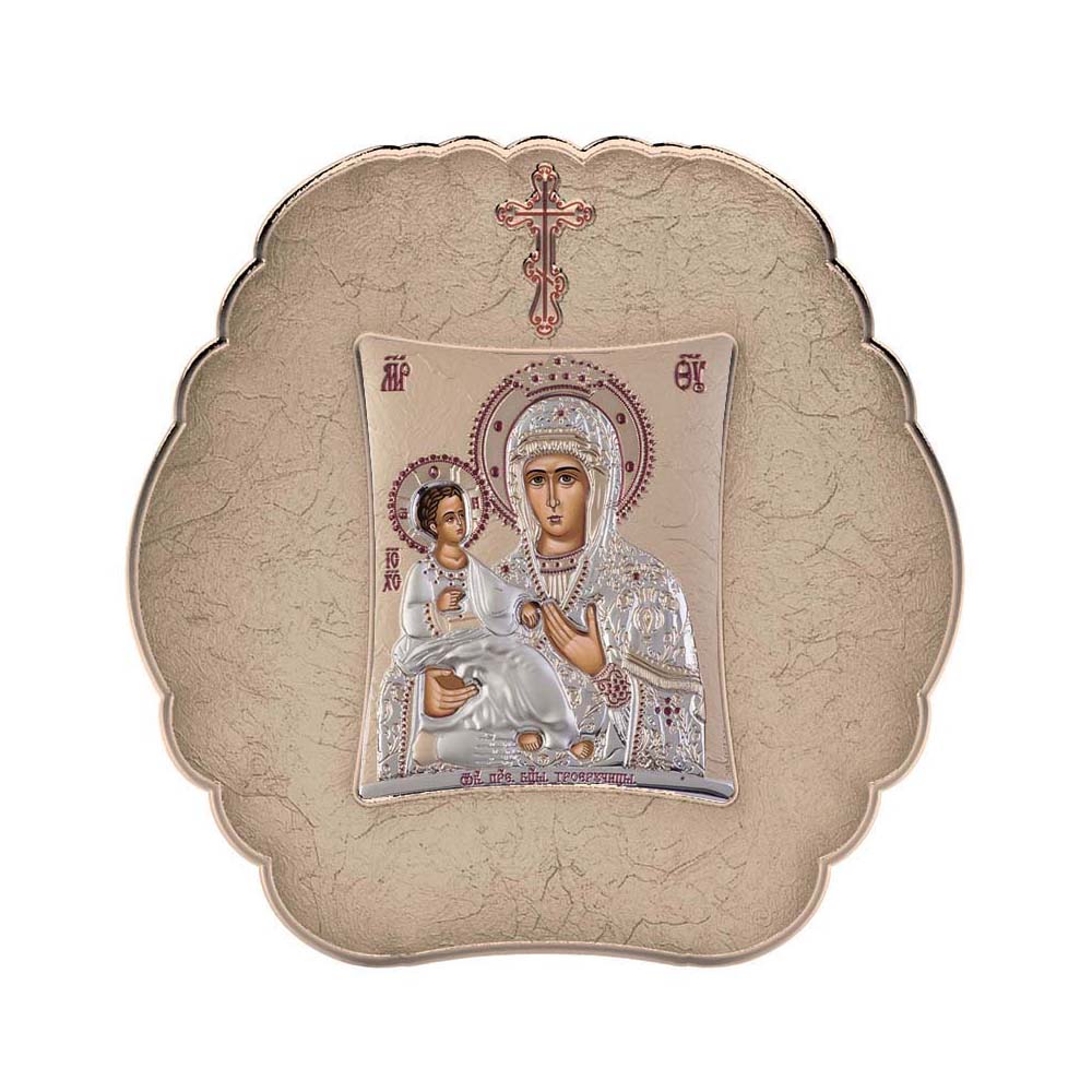 Virgin Mary with Three hands with Modern Round Frame