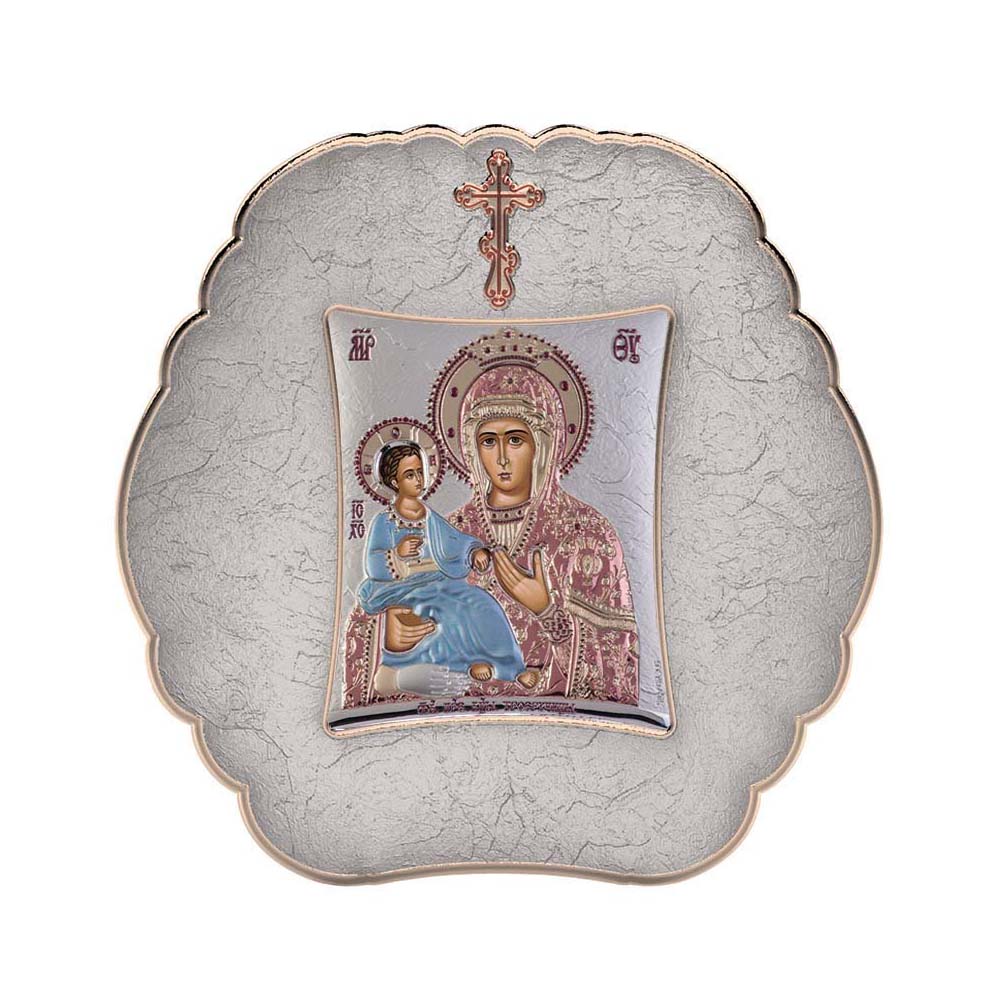 Virgin Mary with Three hands with Modern Round Frame