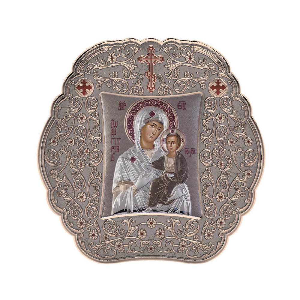 Virgin Mary Hodegetria with Classic Round Frame