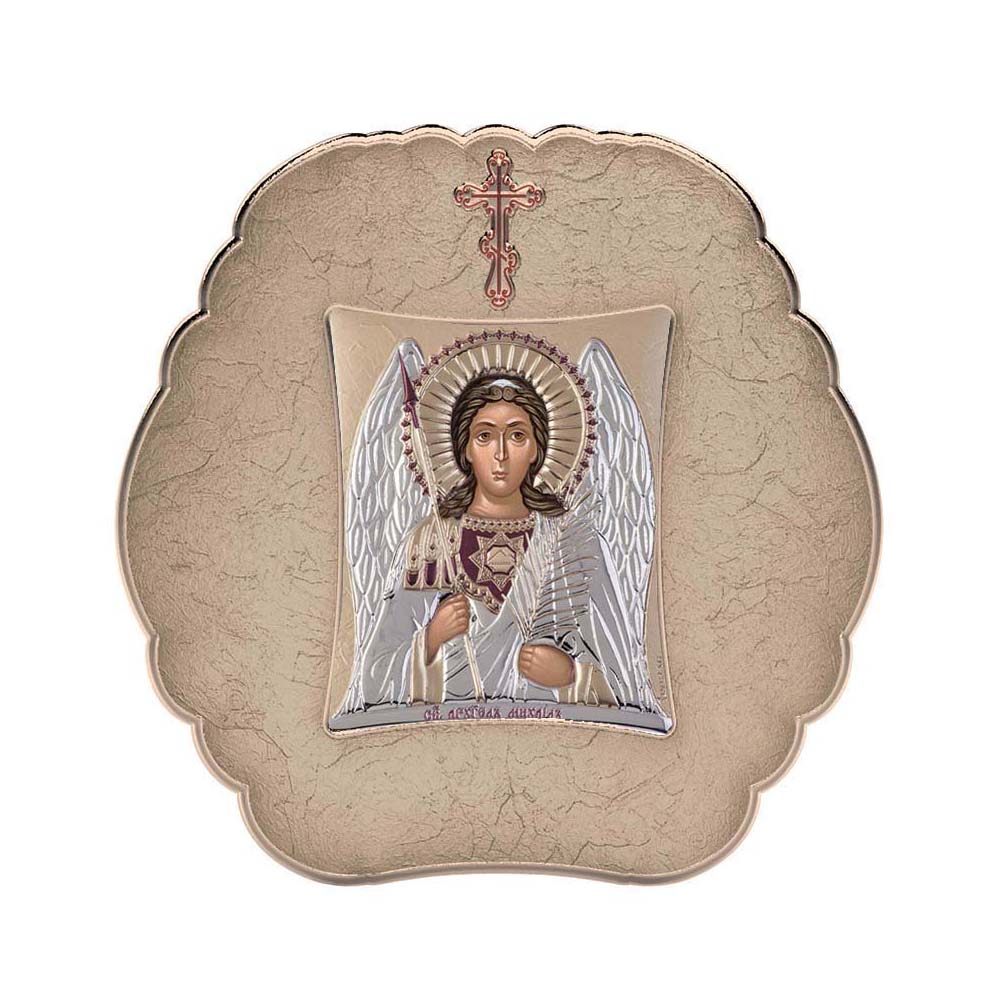 Archangel Michael with Modern Round Frame