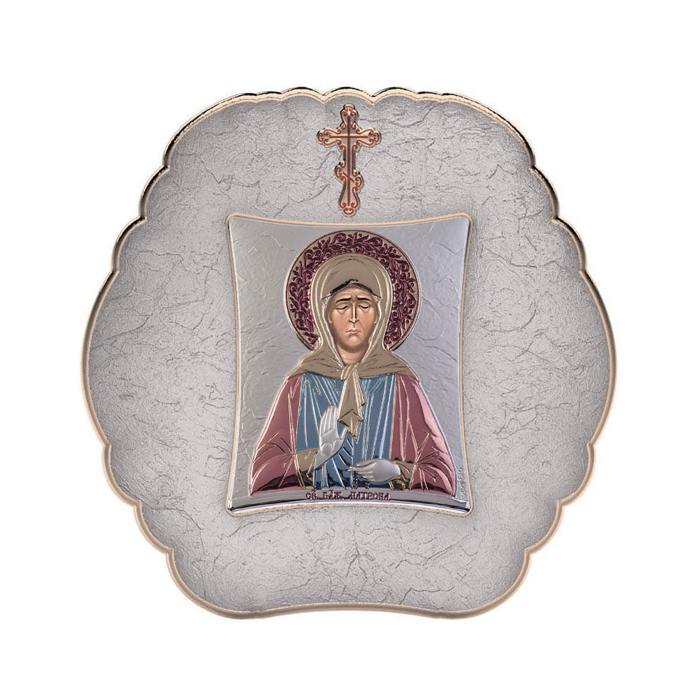 Saint Matrona with Modern Round Frame