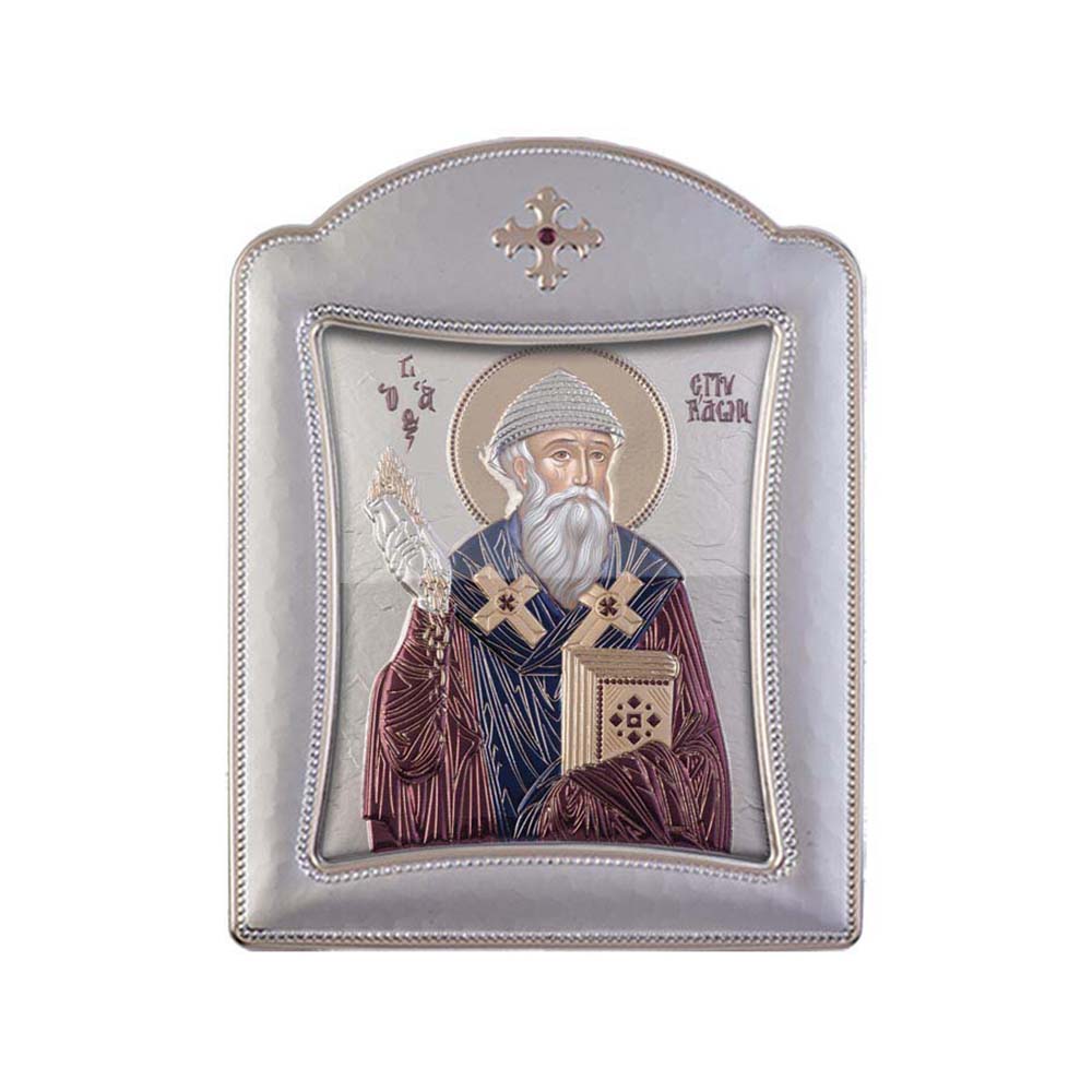 Saint Spyridon with Modern Frame and Glass