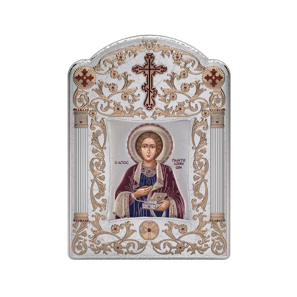Saint Panteleimon with Classic Wide Frame