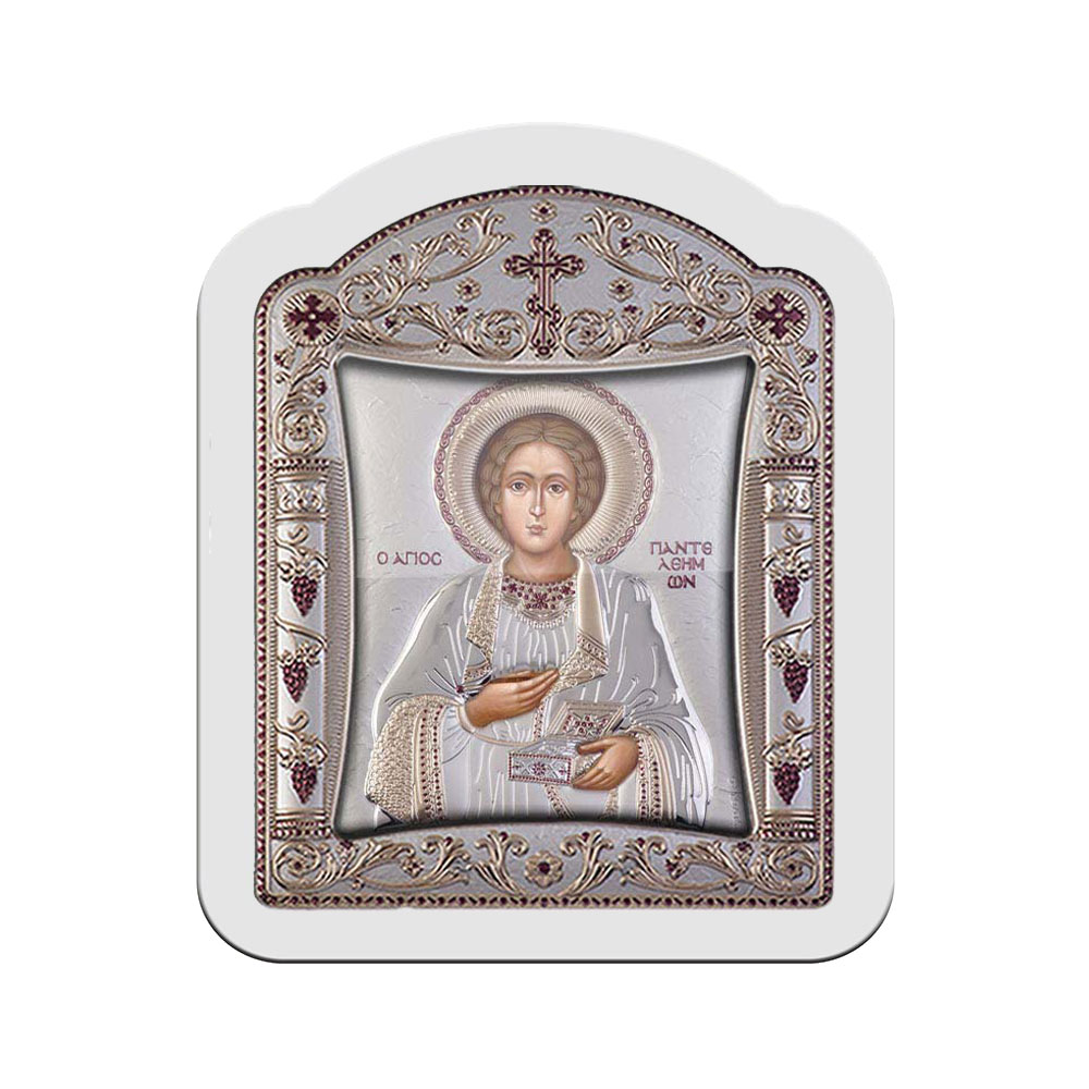 Saint Panteleimon with Classic Frame and Glass