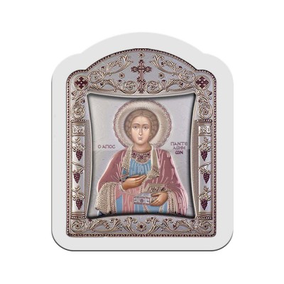 Saint Panteleimon with Classic Frame and Glass