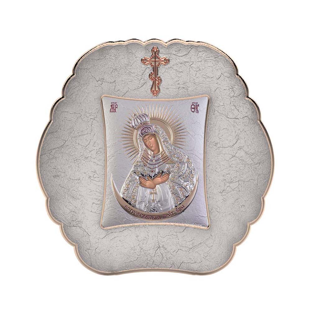 Virgin Mary of Stars with Modern Round Frame