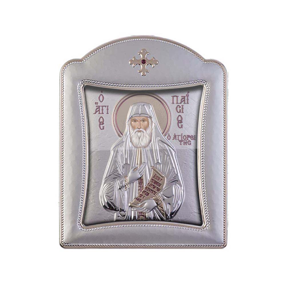 Saint Paisios with Modern Frame and Glass