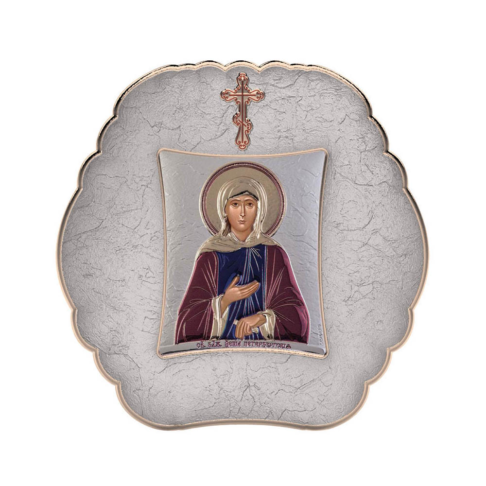 Saint Xenia with Modern Round Frame