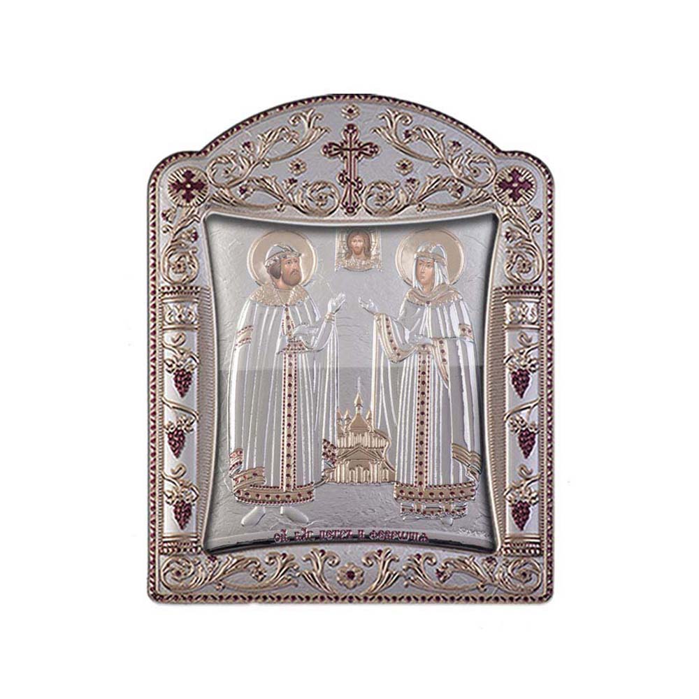 Saint Peter and Saint Evdokia with Classic Frame and Glass