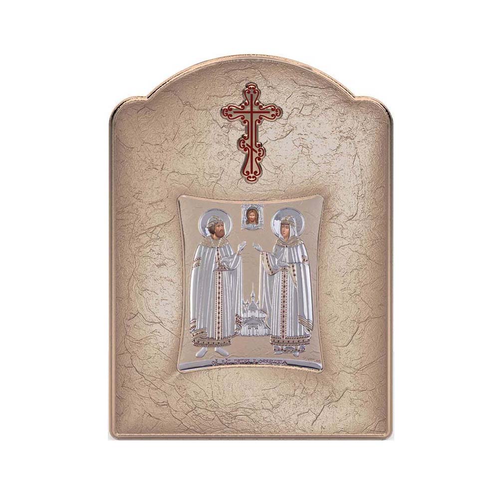 Saint Peter and Saint Evdokia with Modern Wide Frame