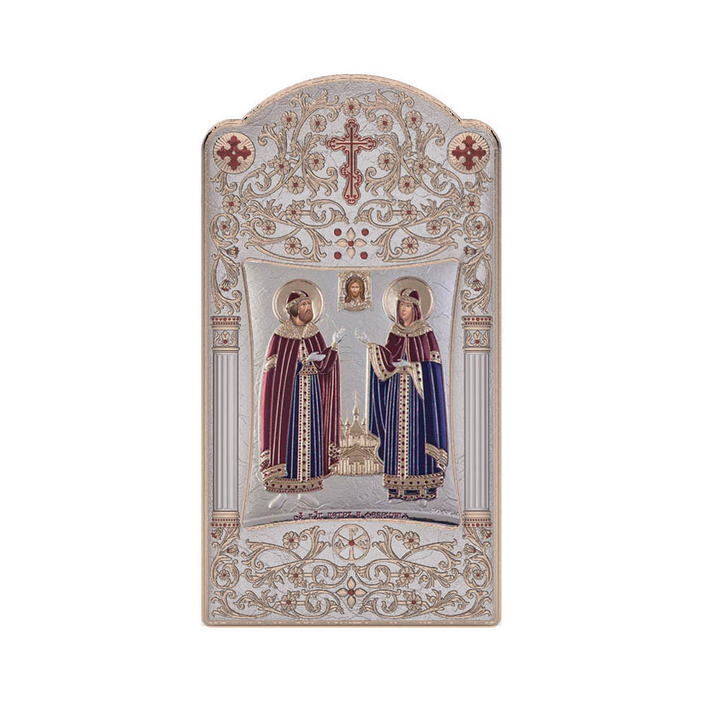 Saint Peter and Saint Evdokia with Classic Long Frame