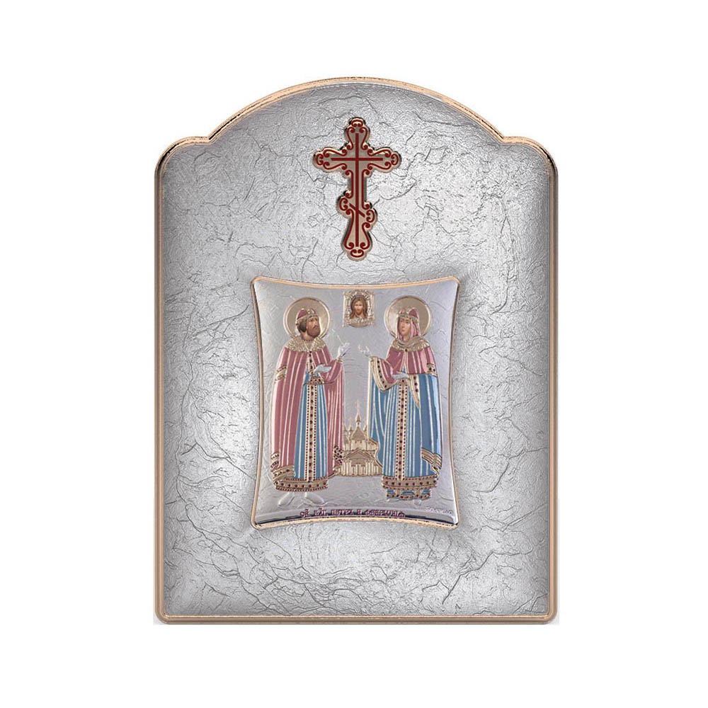 Saint Peter and Saint Evdokia with Modern Wide Frame