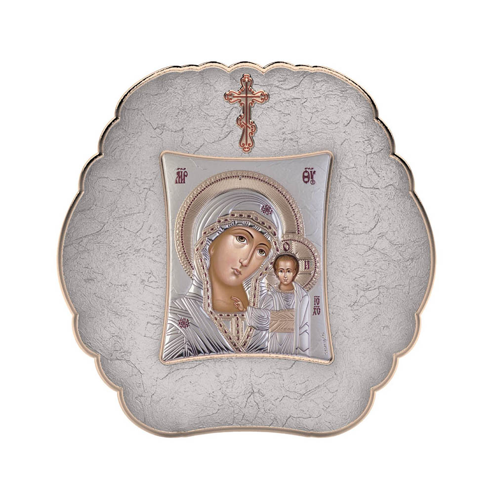 Virgin Mary Of Kazan with Modern Round Frame