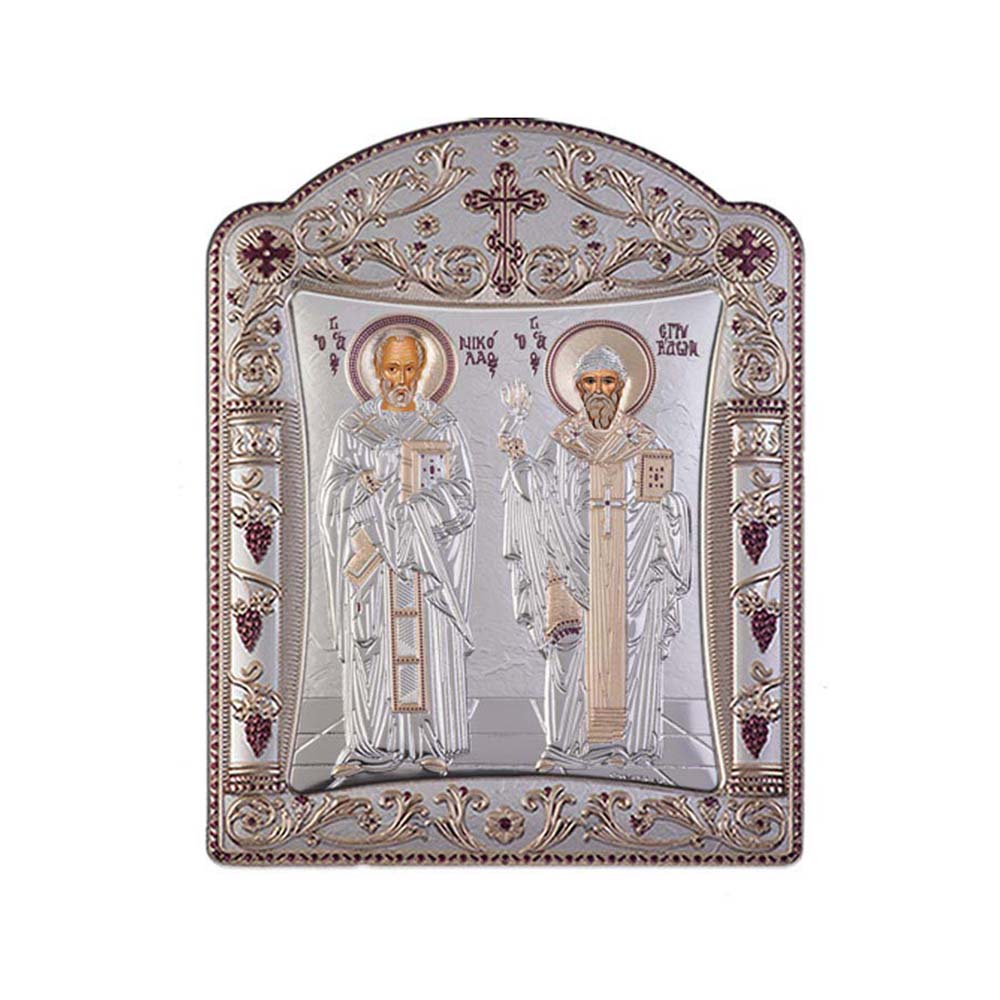 Αγιος Σπυρίδων και Άγιος Νικόλαος με Κλασικό Κανονικό Στεφάνι