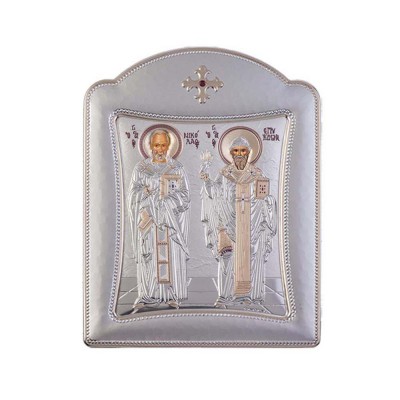 Αγιος Σπυρίδων και Άγιος Νικόλαος με Μοντέρνο Κανονικό Στεφάνι