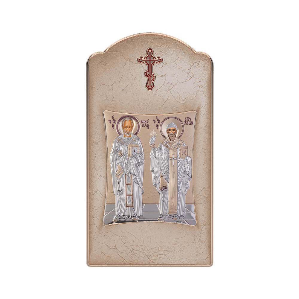 Αγιος Σπυρίδων και Άγιος Νικόλαος με Μοντέρνο Μακρόστενο Στεφάνι
