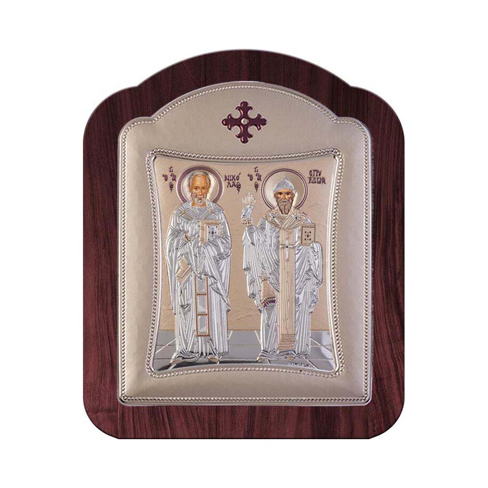 Saint Spyridon and Saint Nicholas with Modern Frame