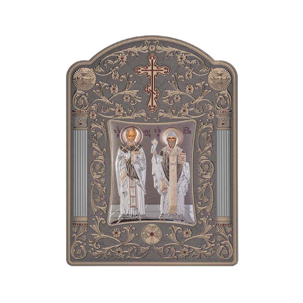 Saint Spyridon and Saint Nicholas with Classic Wide Frame