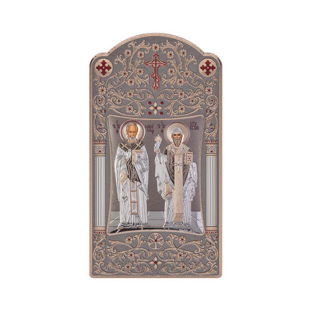 Αγιος Σπυρίδων και Άγιος Νικόλαος με Κλασικό Μακρόστενο Στεφάνι