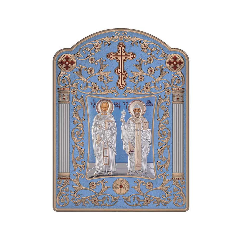 Saint Spyridon and Saint Nicholas with Classic Wide Frame