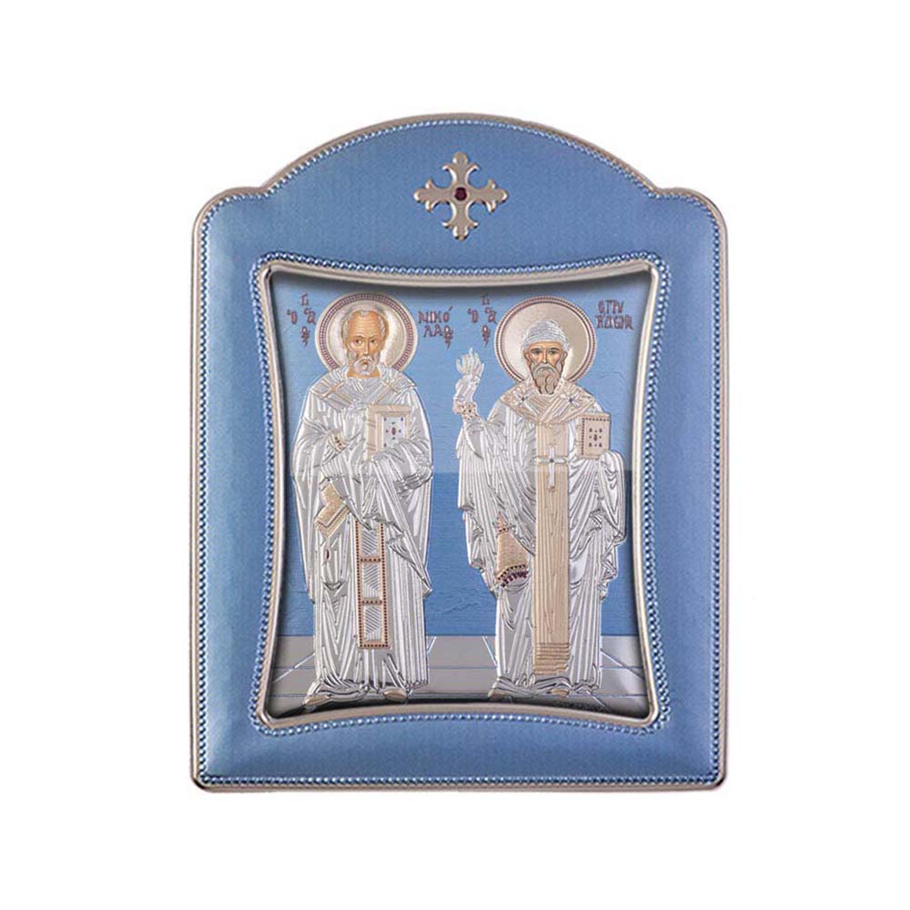Αγιος Σπυρίδων και Άγιος Νικόλαος με Μοντέρνο Κανονικό Στεφάνι και Τζάμι
