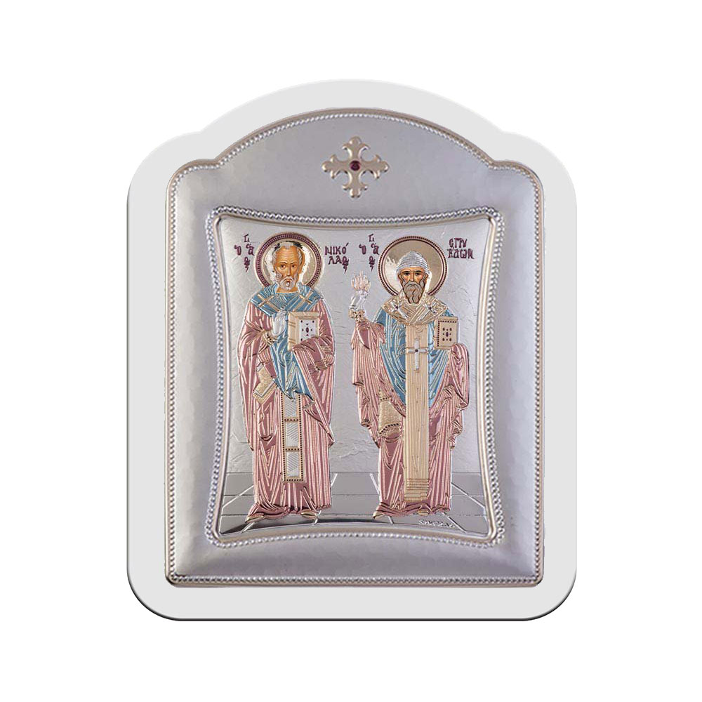 Saint Spyridon and Saint Nicholas with Modern Frame