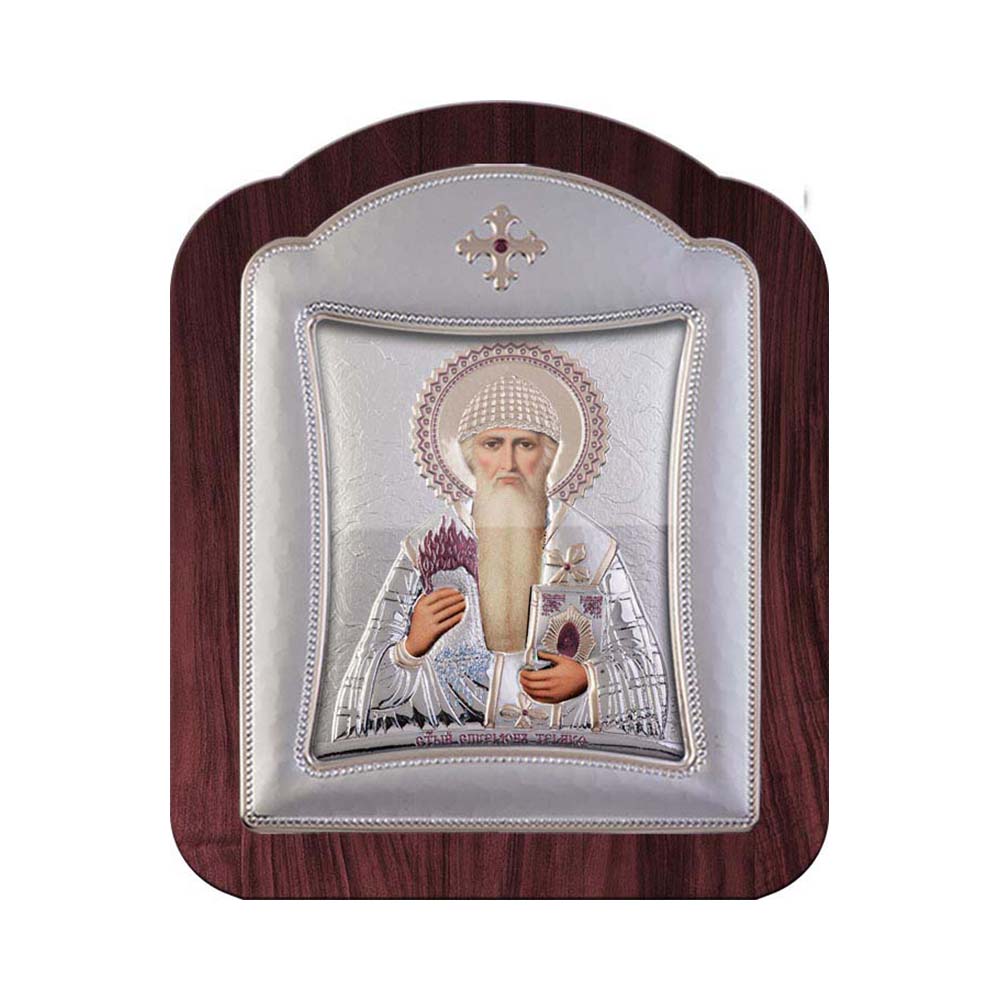 Saint Spyridon with Modern Frame and Glass