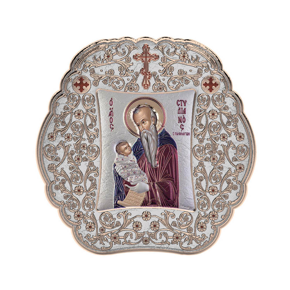 Saint Stylianos with Classic Round Frame