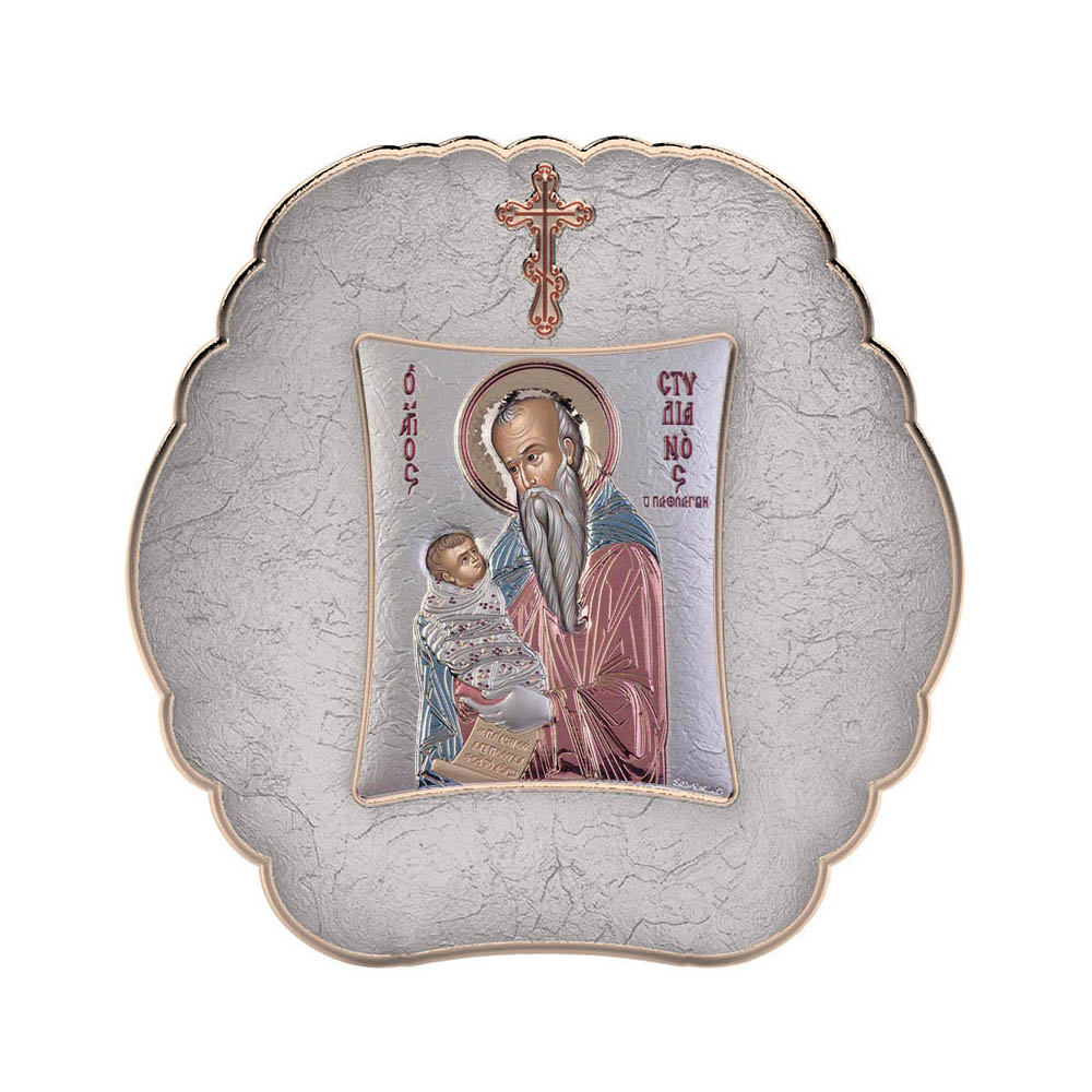 Saint Stylianos with Modern Round Frame