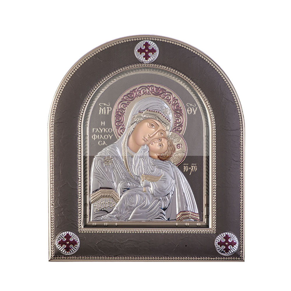 Virgin Mary Sweet Kiss with Modern Frame and Glass