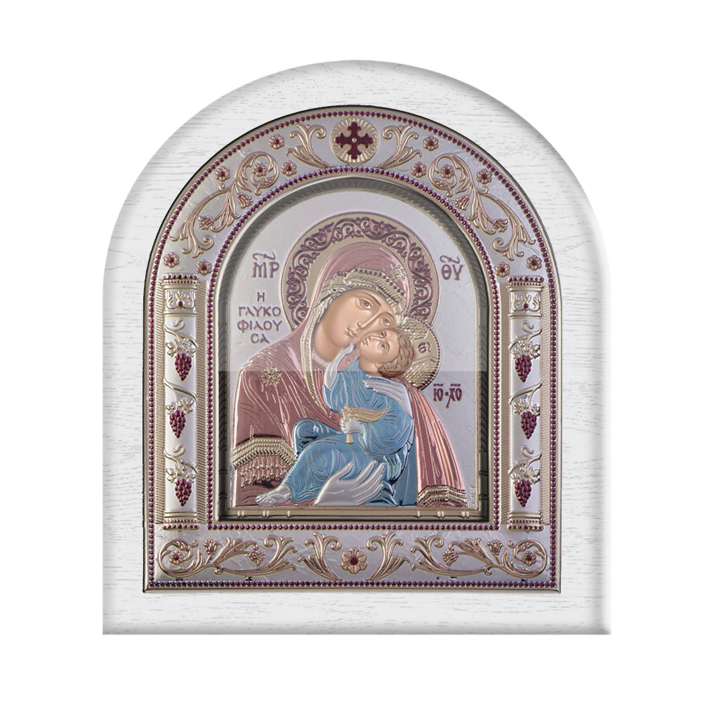 Virgin Mary Sweet Kiss with Classic Frame and Glass