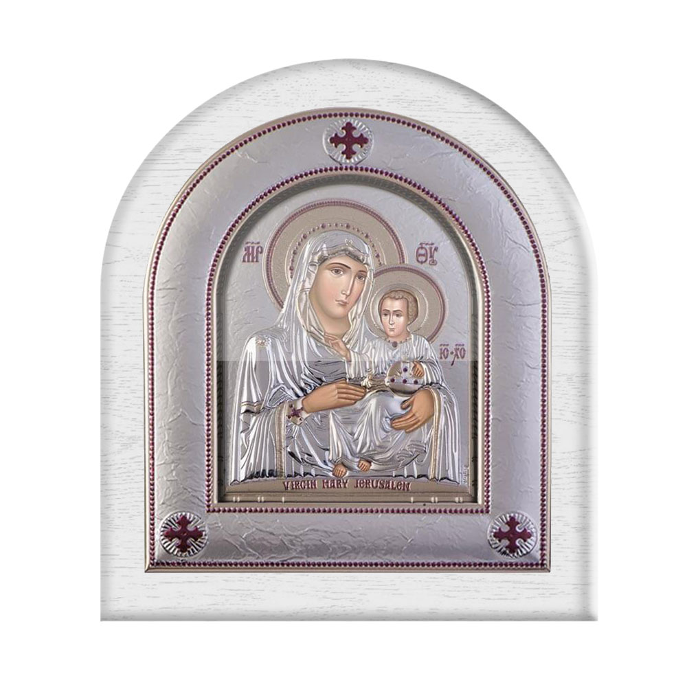 Παναγία Ιεροσολυμίτισσα με Μοντέρνο Κανονικό Στεφάνι και Τζάμι