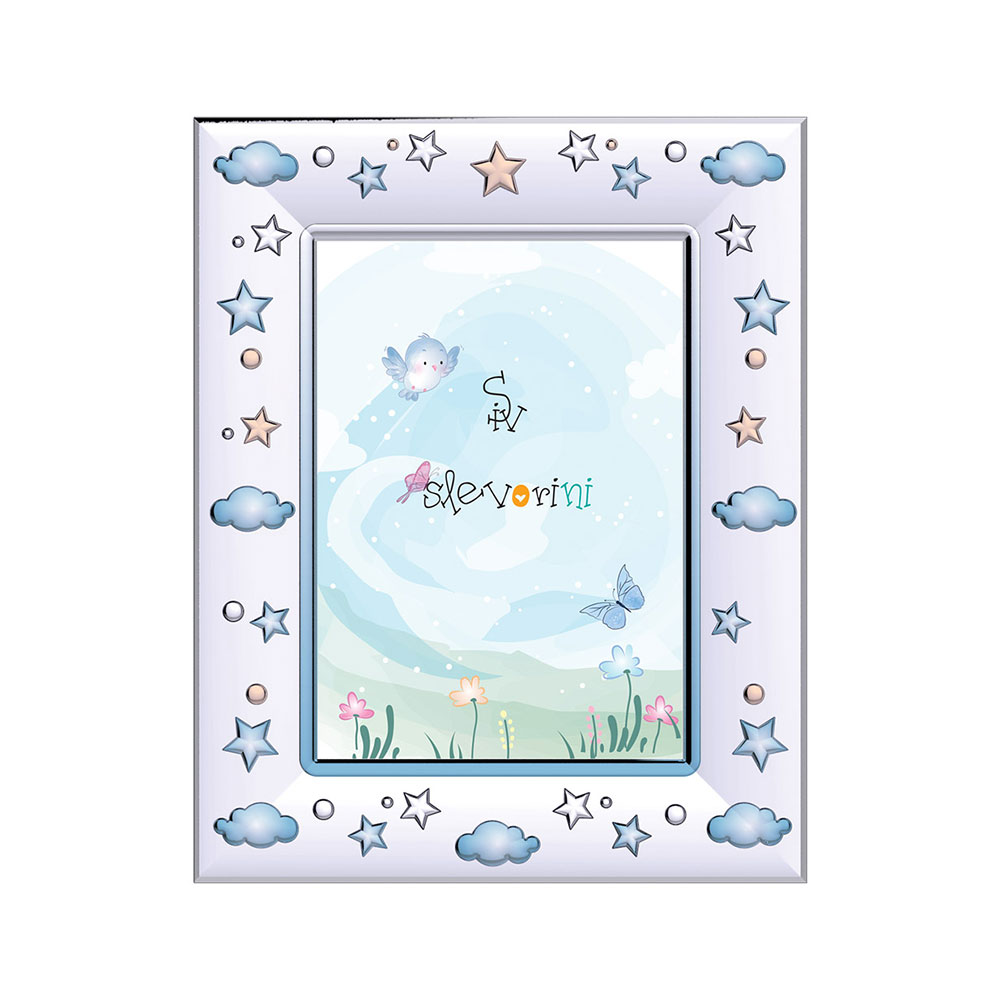 Frame with Design Clouds and Stars