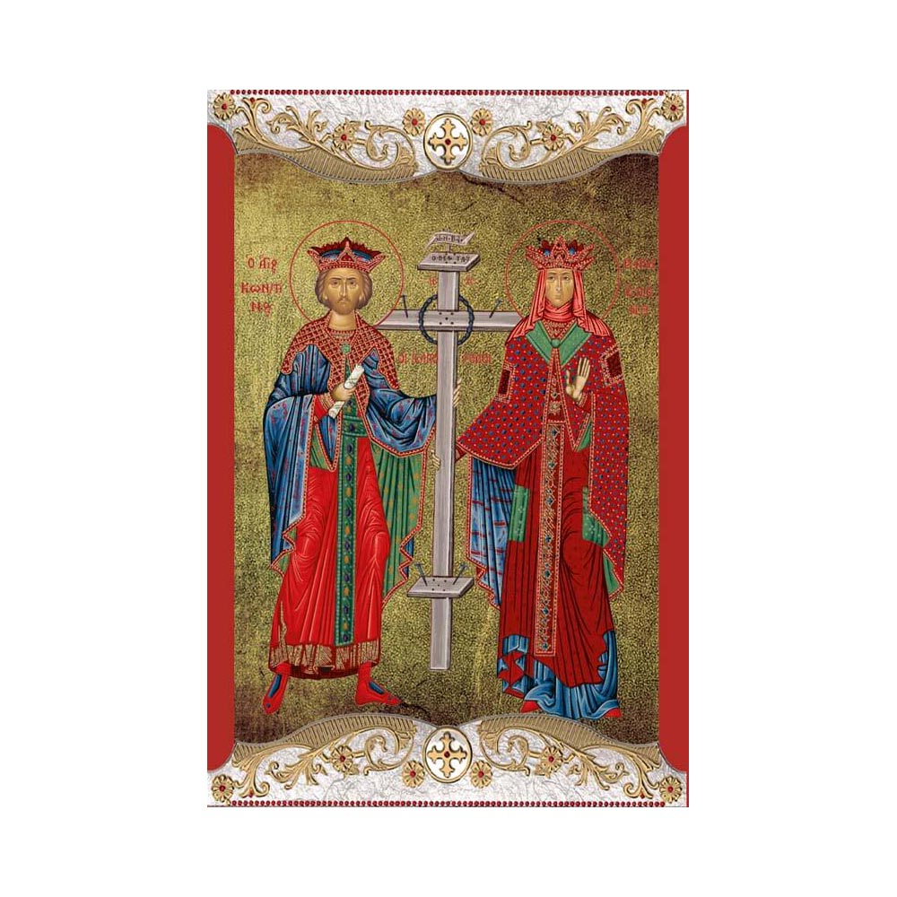 Saint Constantinos and Helen with Vintage Frame