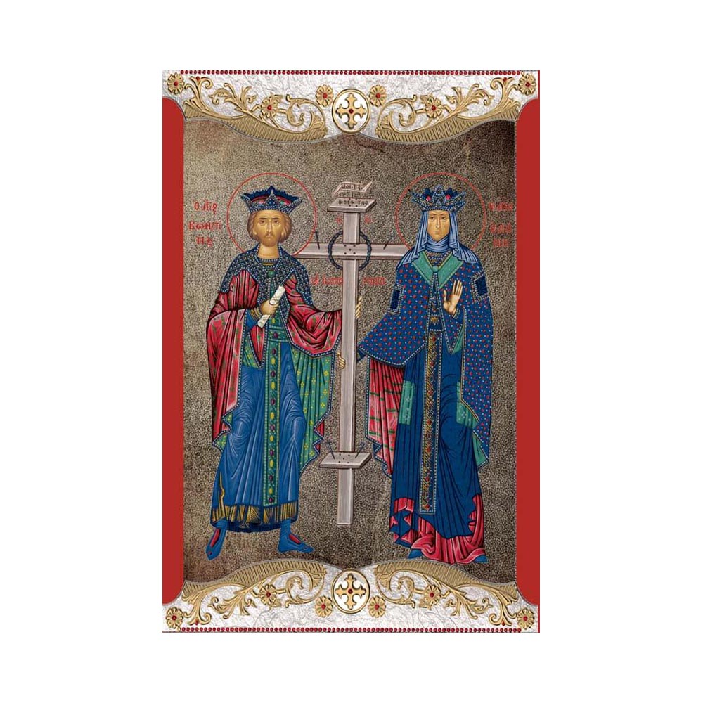 Αγιος Κωνσταντίνος και Αγία Ελένη με Vingage Στεφάνι