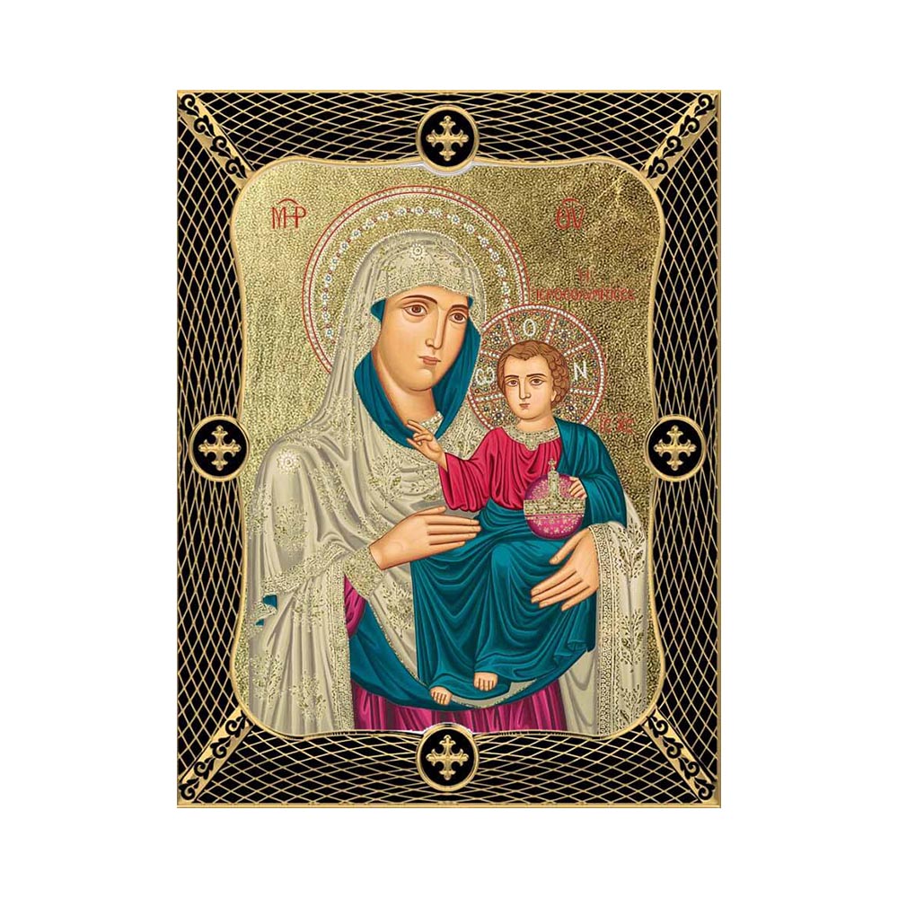 Virgin Mary Of Jerusalem with Grid Frame