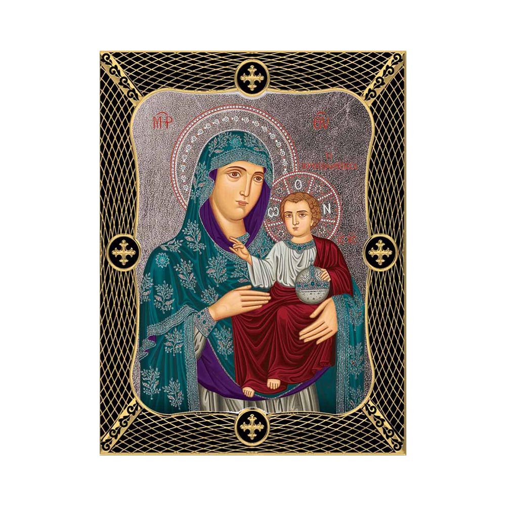 Virgin Mary Of Jerusalem with Grid Frame