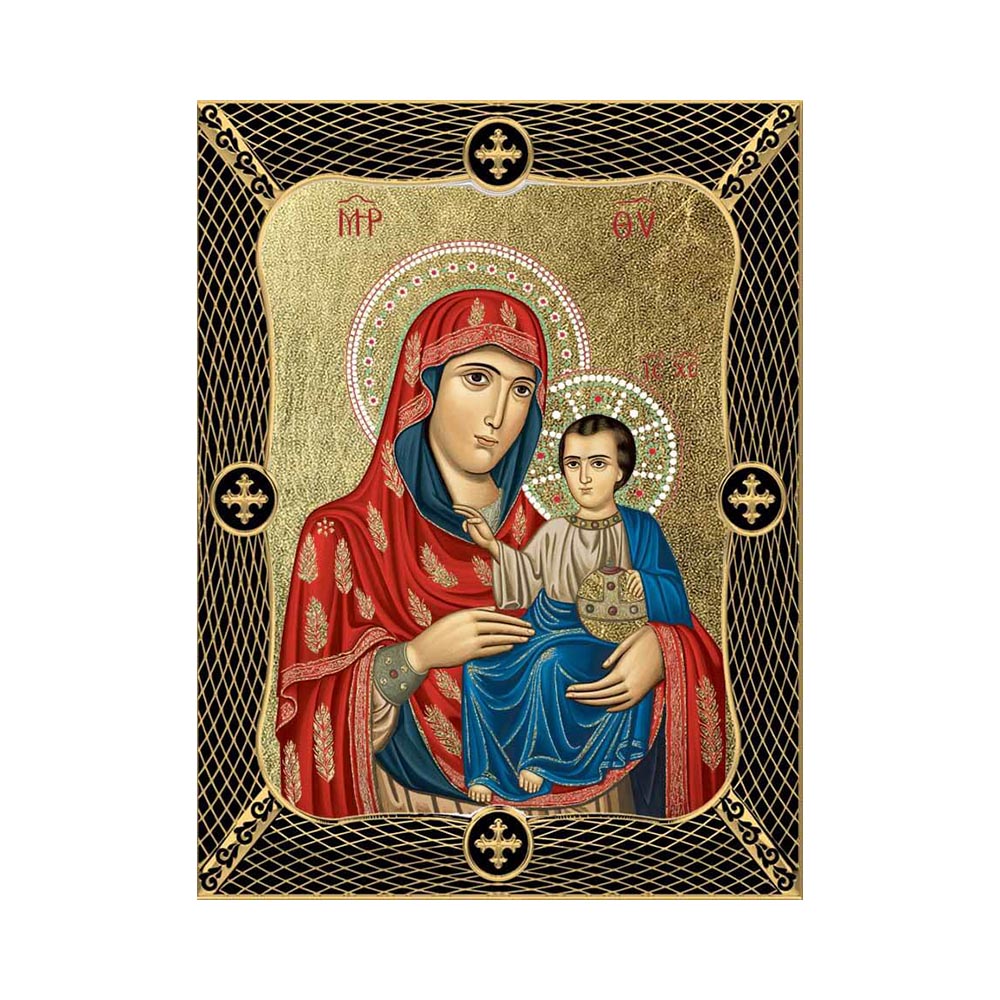 Virgin Mary Of Jerusalem with Grid Frame