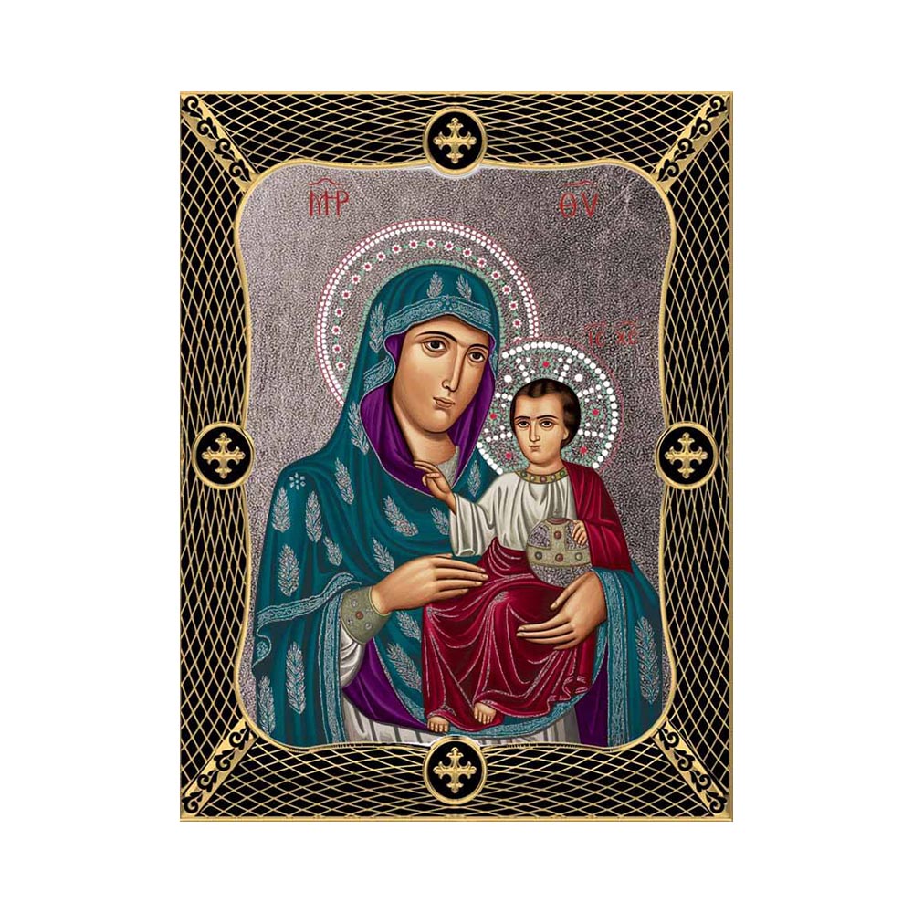 Virgin Mary Of Jerusalem with Grid Frame