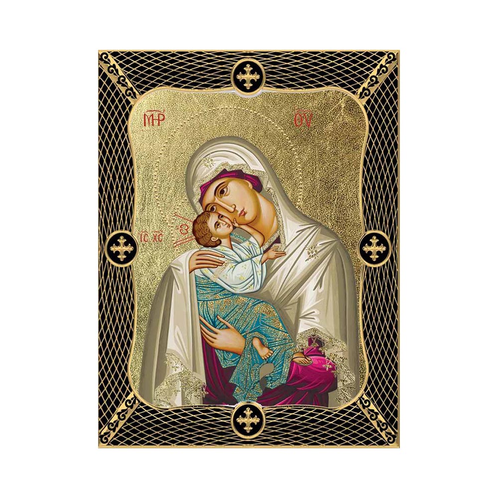 Virgin Mary Sweet Kiss with Grid Frame
